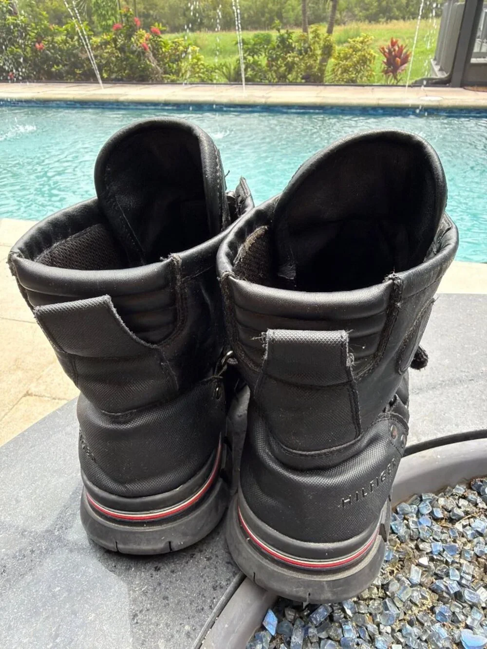 Tommy Hilfiger Men's Black Imperial Zip Boots Size 8